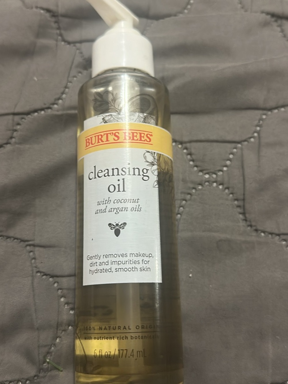 Burt's Bees Cleansing Oil in Yellow and White Pump Bottle